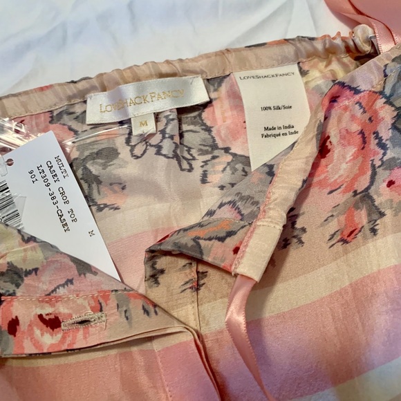 Loveshackfancy Casey Silk Top NWT size Medium 🌸 - Picture 5 of 6